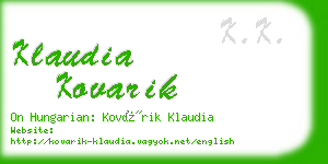 klaudia kovarik business card